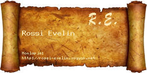 Rossi Evelin névjegykártya